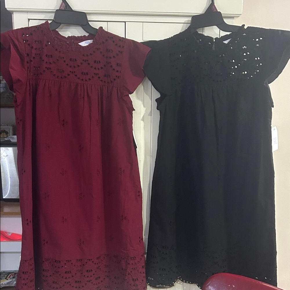 NWT bundle set of 2 - Time and Tru size small (4-6) eyelet mini dresses